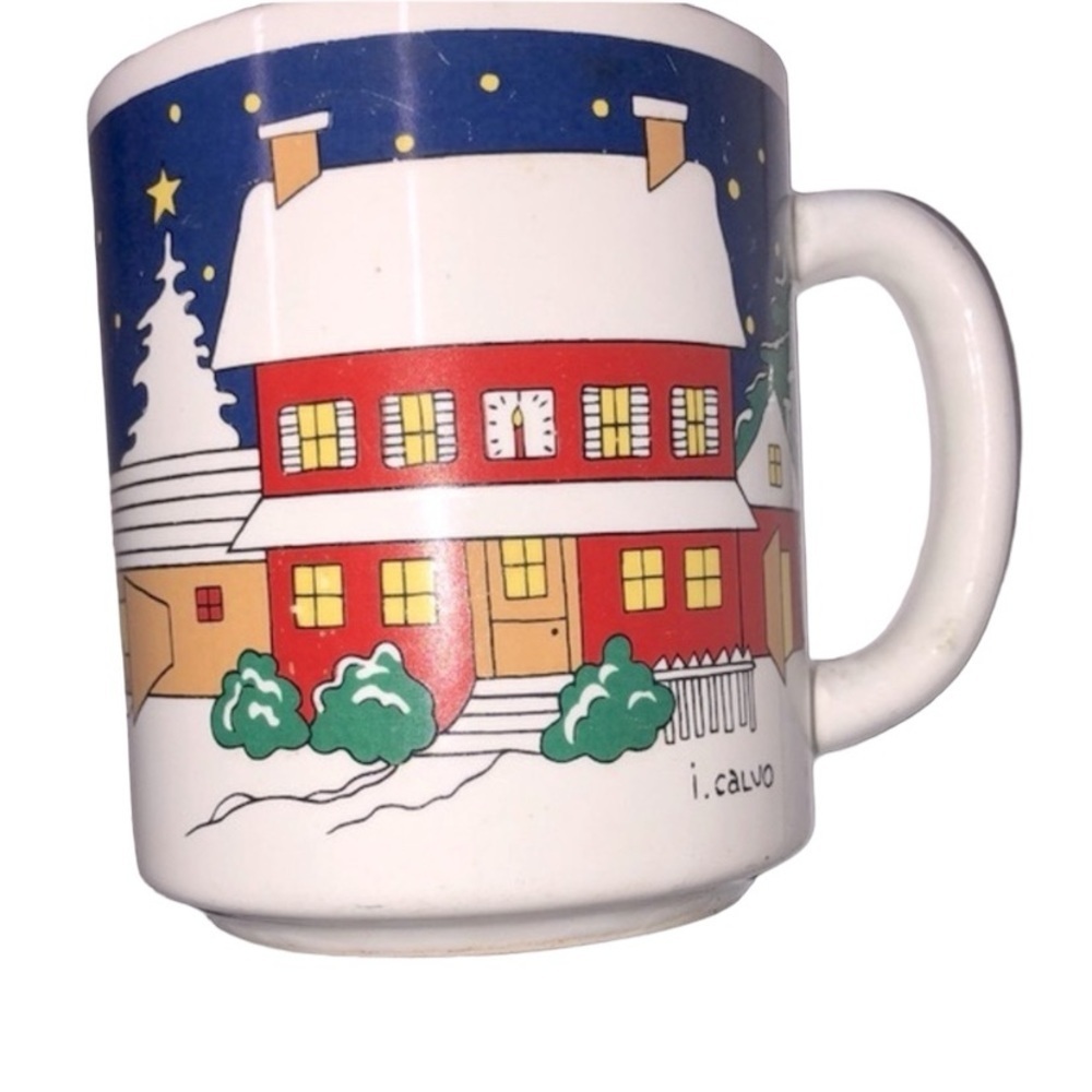 Vintage Santa Joyeux Noel Christmas coffee mug